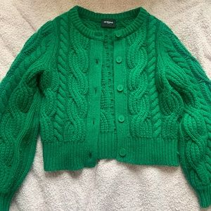 The Kooples Cropped Cable Knit Cardigan